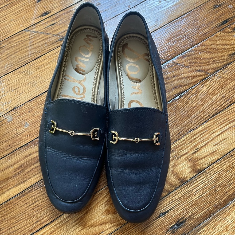 Loraine Navy Leather Loafers - GUC